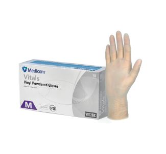 Vitals Vinyl Powdered Gloves Clear - X Large - Pkt/100