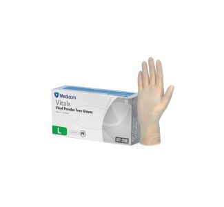 Vitals Vinyl Pf Gloves Clear - Small - Pkt/100