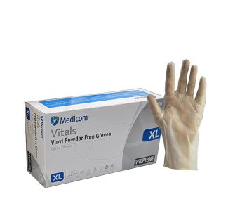 Vitals Vinyl Pf Gloves Clear - Extra Large - Pkt/100