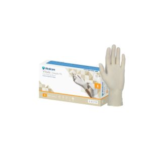Medicom Vitals Simple Fit Latex Powder Free Gloves, Pack of 100 - Large