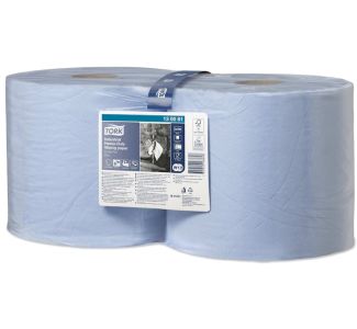 Tork Heavy Duty Industrial Wiping Paper Blue Combi Roll 3ply W1/W2 350s x 2