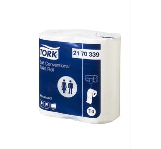 Tork Soft Conventional Toilet Roll 400 sheet x 4 pack 2ply Advanced T4 400s x 36