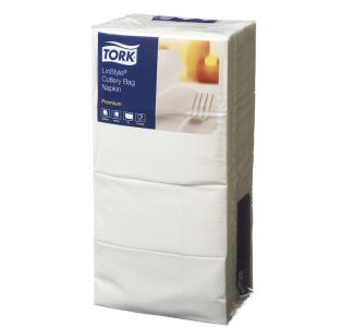 Tork Textile Feel White Dinner Cutlery Pocket 200s x 2