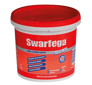 DEB Swarfega Red Box General Purpose Wipes Bucket of 150 x 4