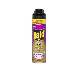 RAID One Shot Double Nozzle Multipurpose Insect Killer Odourless 320g x 6