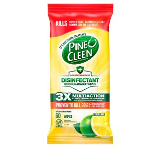 Pine O Cleen Biodegradable Disinfectant Wipes Lemon 60 wipes x 6