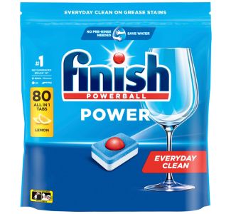 Finish Power Dishwashing Tablets Lemon Sparkle 80 Pack x 4