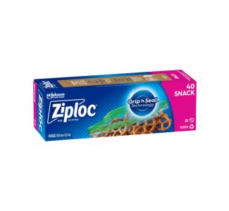 ZIPLOC Snack Bag, Pack of 40 x 6