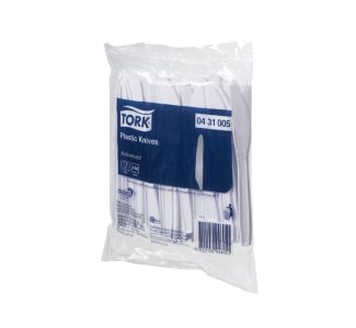 Tork White Plastic Knives