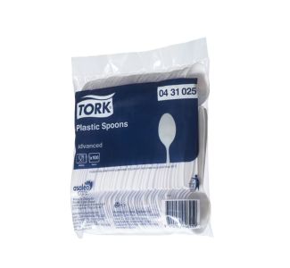 Tork White Plastic Spoons