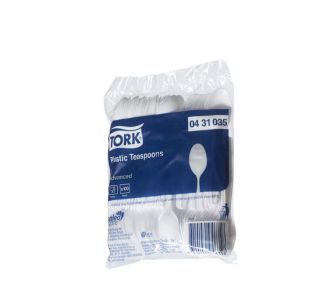 Tork White Plastic Teaspoons