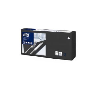 Tork Edge Emboss Black Lunch Napkin 2ply Quarterfold 200s x 10