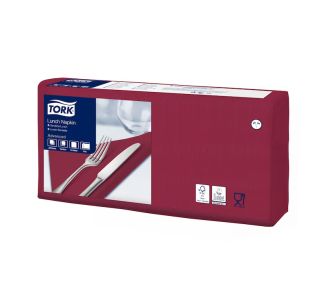 Tork Edge Emboss Bordeaux Red Lunch Napkin 2ply Quarterfold 200s x 10