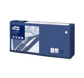 Tork Edge Emboss Dark Blue Lunch Napkin 2ply Quarterfold 200s x 10