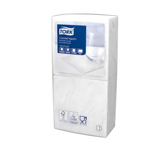 Tork Edge Wht Cocktail Napkin 2ply 200s x12  200s x 12