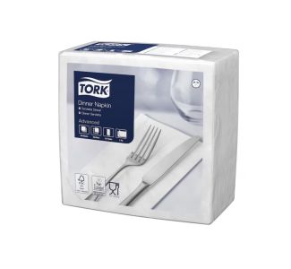Tork Edge Emboss White Dinner Napkin 2ply 8 Fold 150s x 12