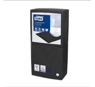 Tork Edge Blk Cocktail Napkin 2ply 200sx12 200s x 12