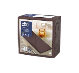 Tork LinStyle Cocoa Dinner Napkin 8 fold  50s x 12