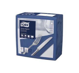 Tork Edge Emboss Dark Blue Dinner Napkin 2ply Quarterfold  150s x 12