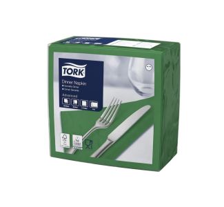 Tork Edge Emboss Bottle Green Dinner Napkin 2ply Quarterfold  150s x 12