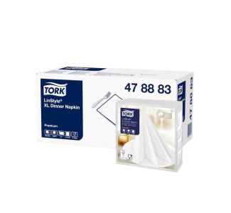 Tork LinStyle White Dinner Napkin Quarterfold Xtra Large  25s x 12