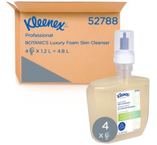 Kleenex Botanics, Luxury Foam Skin Cleanser, Foam Hand Soap, 4 cartridges / case, 1.2 Litres / cartridge