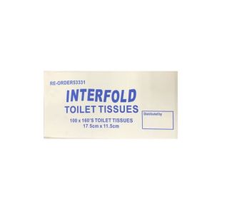 Interfold Toilet Tissue 160Sheets - 100Pk