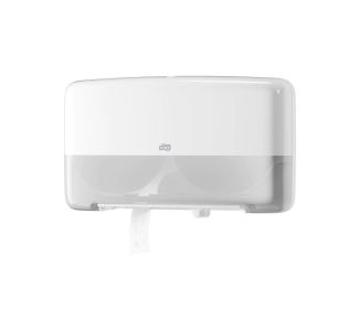 Tork Twin Mini Jumbo Toilet Roll Dispenser White T2