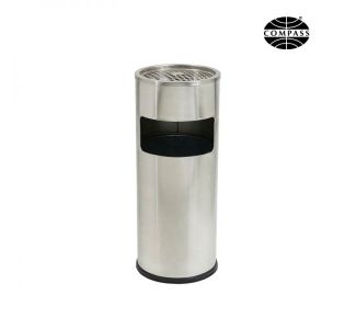10L Compass Lobby Bin/Ashtray Brushed S-Steel