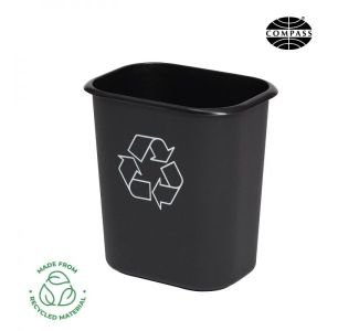 14L Compass Rectangular Recycle Bin Black