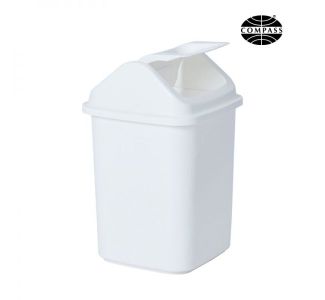 20L Rectangular White Swing Top Bin