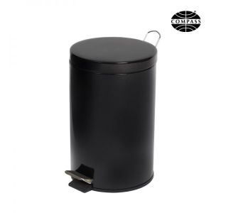 12L Pedal Bin Black 24.5D x 38.5H cm