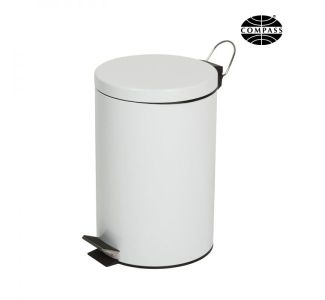 12L Pedal Bin White 24.5D x 39.5H cm