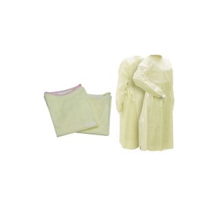 Medicom Safewear SMS L1 Yellow Isolation Gown AAMI PB70, Pack of 10 x 5 - Regular