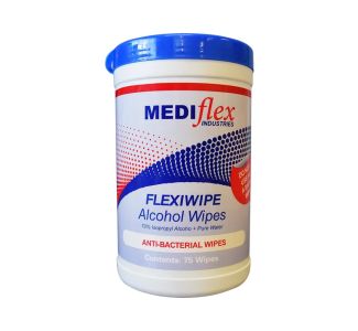 Flexiwipe Wipe 70% isopropyl alcohol, 75 wipes/tub x 12/CTN