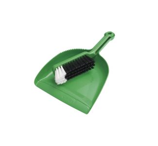 Oates Dustpan & Bannister Brush Set - Green