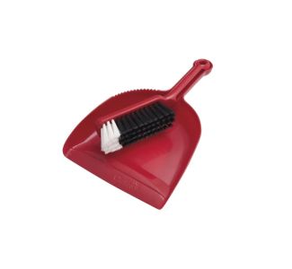 Oates Dustpan & Bannister Brush Set - Red
