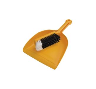 Oates Dustpan & Bannister Brush Set - Yellow