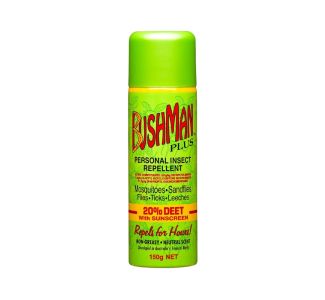 Bushman Insect Repellent 'Plus' Aerosol 20% Deet with Sunscreen 150g x 12