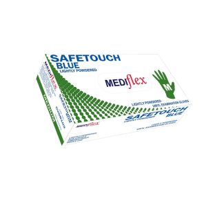 Mediflex Safetouch Blue Vinyl Glove - Medium