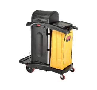 Rubbermaid Hi Security Janitor Cart - Black