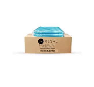 Regal Everyday 77L Bin Liner, Pack of 50 x 10 - Blue