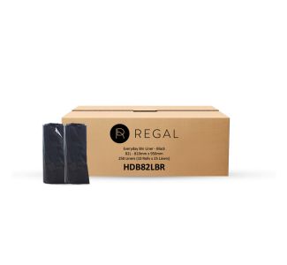 Regal Everyday 82L Bin Liner, Roll of 25 x 10 - Black