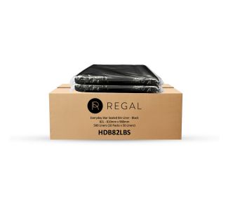Regal Everyday 82L Star Sealed Bin Liner, Pack of 50 x 10 - Black