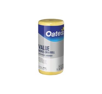 Oates Value Perforated Wipes 45m Roll x 4 - Yellow