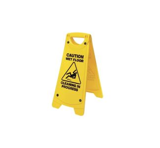 Oates A-Frame Caution "Cleaning in Progress" Sign - Yellow