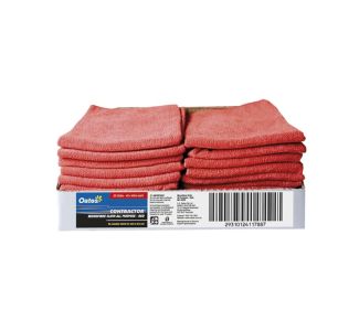 Oates Contractor Microfibre All Purpose Cloths, Pack of 20 - Red
