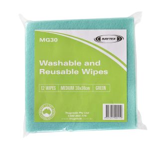 Trugrade Raytex Medium Duty Green 38cm x 38cm 12 Wipes x 20 Packs