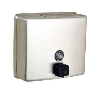 Square Soap Dispenser C/W Black Valve Ss