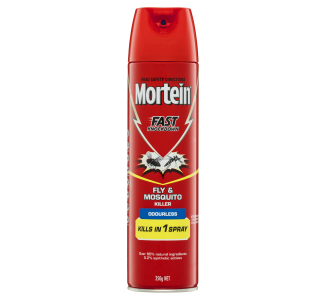 Mortein Fly & Mosquito Killer Odourless Aerosol 350G x 9